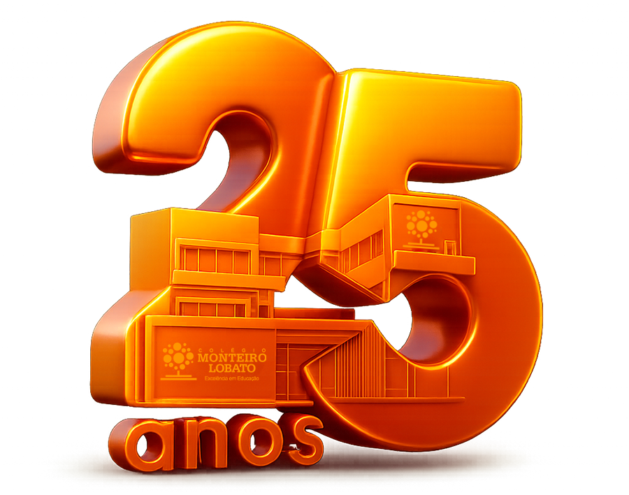 Selo de 25 anos do Colégio Monteiro Lobato